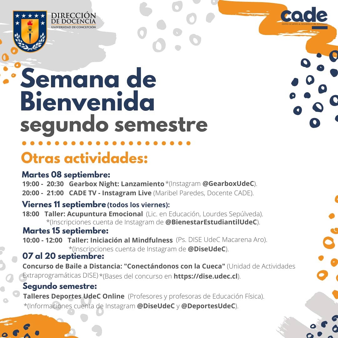 Cade Semana De Bienvenida Segundo Semestre Cade Udec